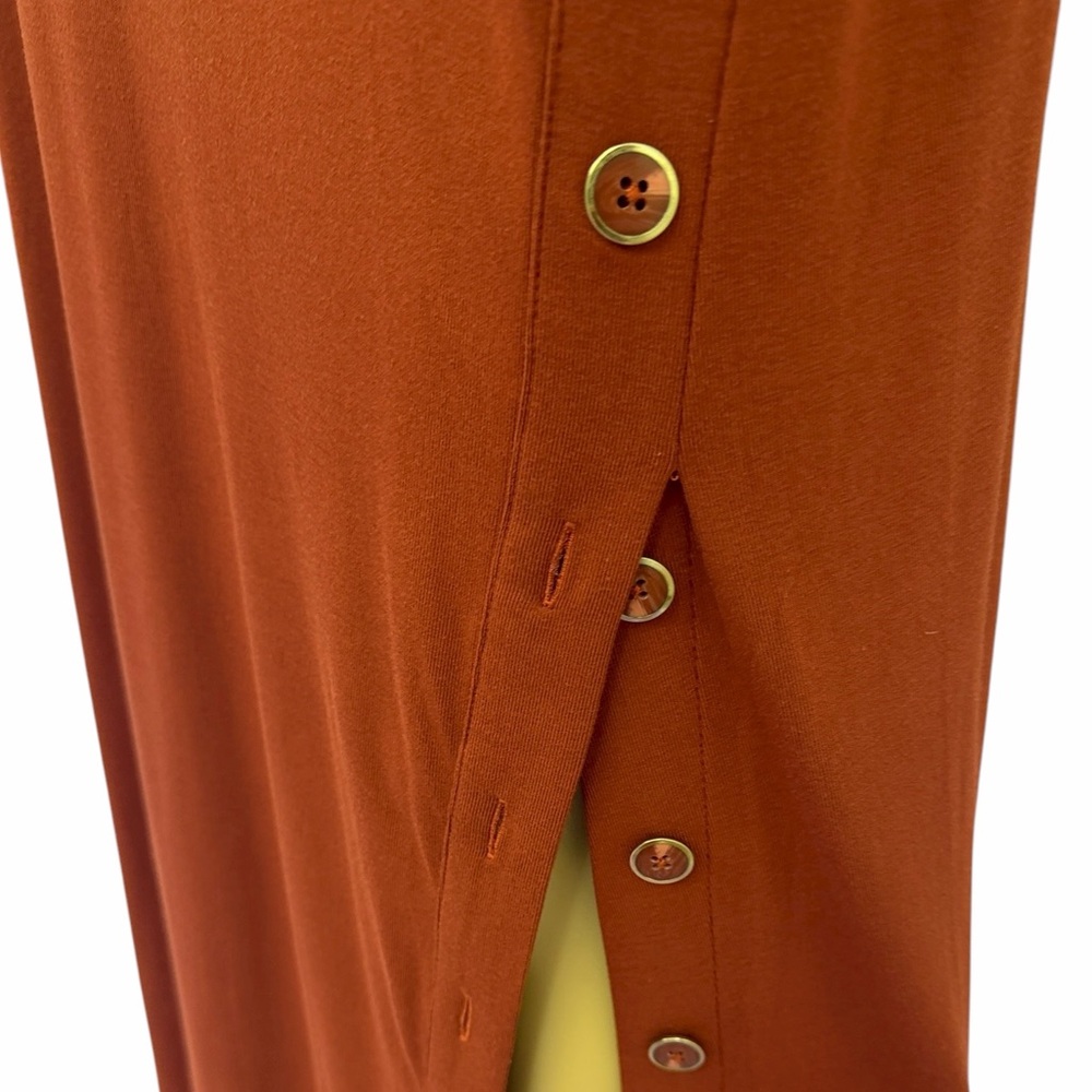 Premise Rust Sleeveless Maxi Dress with Button Slit Front Womens Small - Picture 8 of 13